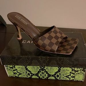 Brown Square Heels